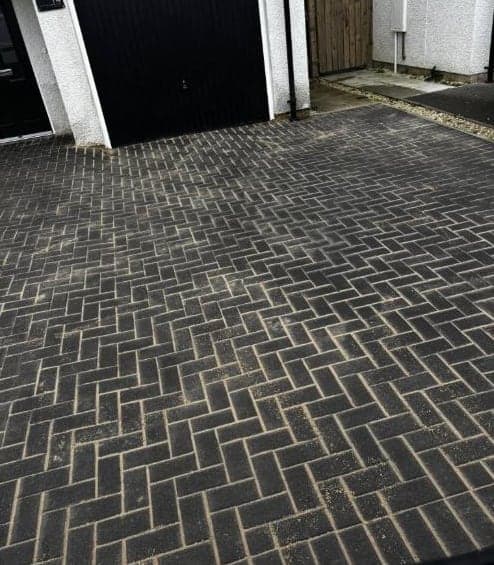 Herringbone block paving, cleaned by Steam King